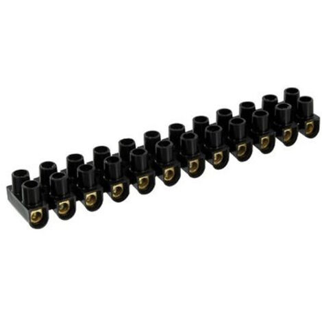Barrette de connexion - Dhome - 12 dominos à visser - Pour section 10 mm² - Noir (1/4)