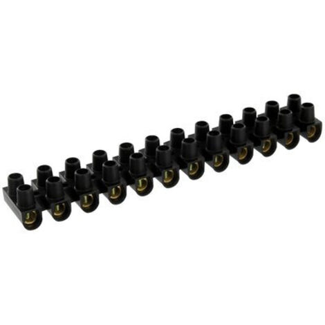 Barrette de connexion - Dhome - 12 dominos à visser - Pour section 16 mm² - Noir (1/4)