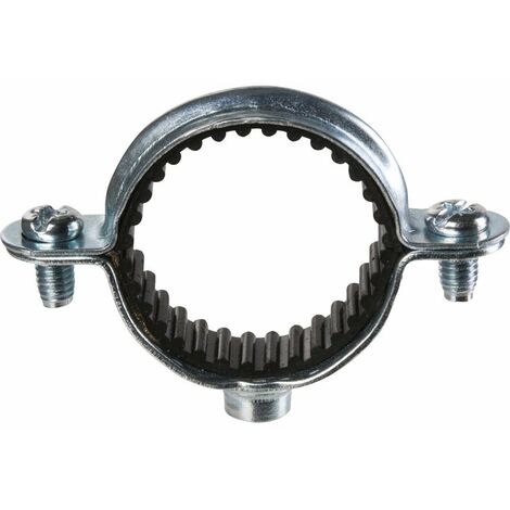 Fischer – Collier de serrage isophonique 28mm – Acier zingué blanc – Boîte de 50 pièces – Pour tuyauteries cuivre, PVC, acier