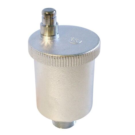 Thermador – Purgeur d'air automatique 15x21 – Filetage mâle 1/2' – Flotteur laiton nickelé – Bouchon sécurité hygroscopique – PVENT15