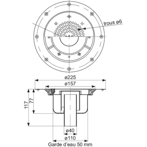 Siphon de sol inox - Pour sols souples - ACO