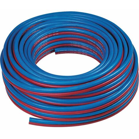Tuyau caoutchouc bleu rouge pour oxygène et acétylène – Flexible EN 559 – Soudure et découpe à flamme – 10 bar – Besoin D'Habitat