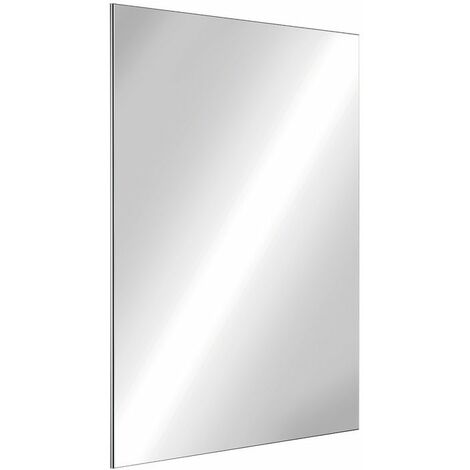 Delabie – Miroir simple de salle de bain inox poli 500 x 400 mm – Fixations invisibles – Épaisseur 10 mm pour finition moderne (1/2)