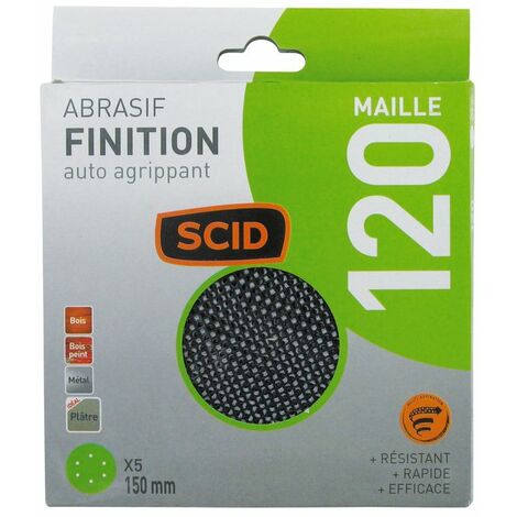 Disque abrasif maille - SCID - diamètre 150 mm - auto-agrippant - Grain 120 - Vendu par 5 (1/4)