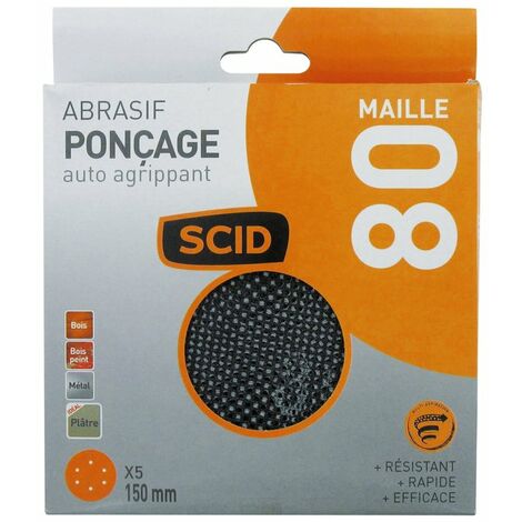 Disque abrasif maille - SCID - diamètre 150 mm - auto-agrippant - Grain 80 - Vendu par 5 (1/3)