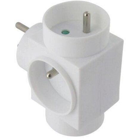 Fiche multiprise - Triplite latérale - Dhome - 3 x 2P+T - 16 A - Blanc (1/3)