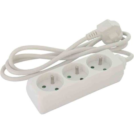 Bloc multiprise - Standard - Dhome - 3 x 2P+T - 16 A - Câble 3G1 mm² - L. 1,5 m (1/3)