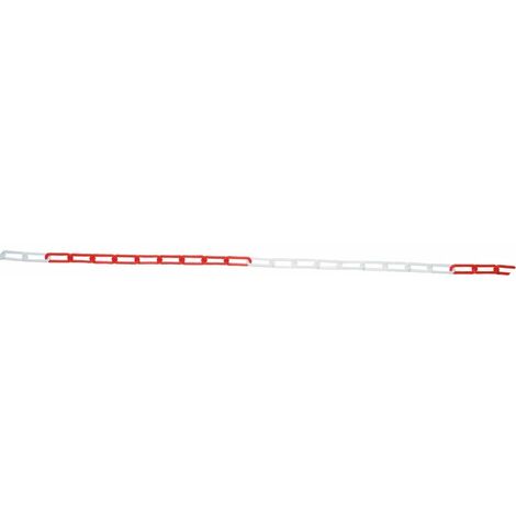 Chaîne plastique de signalisation - 25 m - Ø 8 mm - Rouge et blanche - NOVAP - 1185081