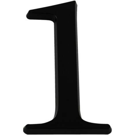 Ecolands – Chiffre 1 noir en relief 60mm – Autocollant en plastique PS choc – Pose facile sur surfaces lisses – Marquage durable (1/2)