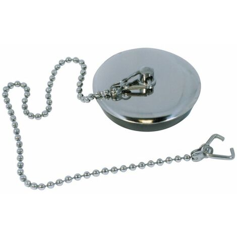 Watts – Bouchon de vidage pour évier 55-58 mm – Chaînette chromée 300 mm – Compatible avec grilles de vidage – Installation rapide sans outils (1/2)