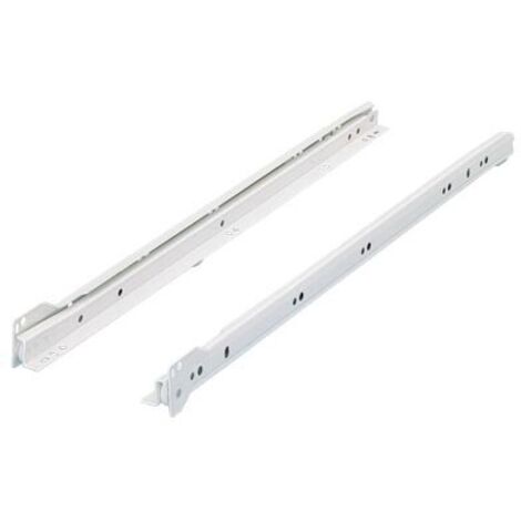 Hettich – Coulisses à galets pour tiroir – Longueur 550 mm – Charge 25 kg – Acier époxy – Retour automatique pour fermeture facile - FR402