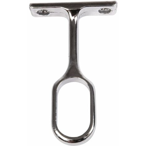 Duval – Support intermédiaire tube ovale – Acier chromé – Dimensions 75 x 22 mm – Pour tubes 30 x 15 mm – Penderie professionnelle
