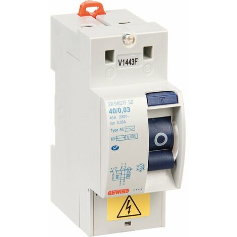 Interrupteur différentiel 2P 30mA FIXMATIC, protection des départs . - Gewiss - 40A - AC/0,03