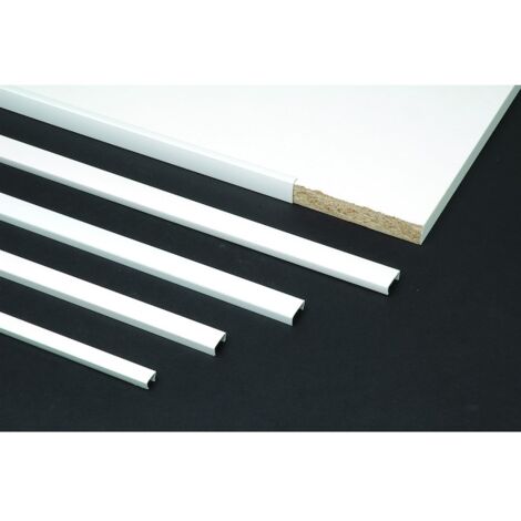 Profilé de finition PVC blanc 16 mm – Habillage de panneau 2,6 m – Forme en U pour pose plane – Pour espaces confinés – Prunier