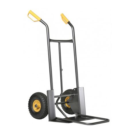 Haemmerlin – Diable avec roues gonflables pour charges jusqu'à 200 kg – Pelle fixe et rabattable – Structure en tube peint – 307732001