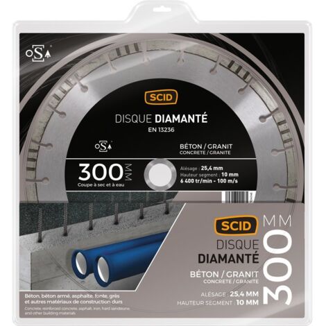 Disque diamanté béton granit ventilé SCID - Diamètre 300 mm
