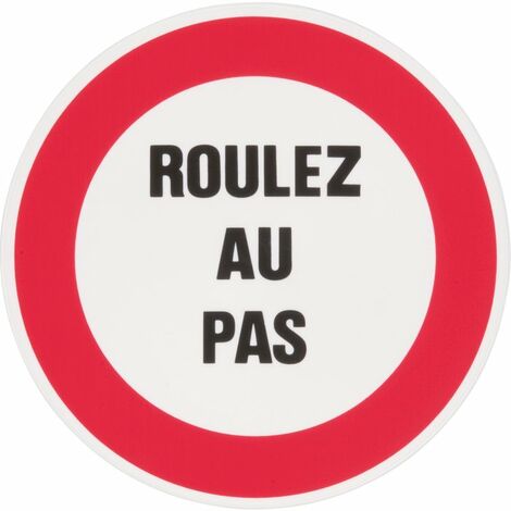 Novap – Disque plastique 30 cm – Panneau 'Roulez au pas' en polystyrène – Résistant aux chocs – Encres anti-UV pour extérieur