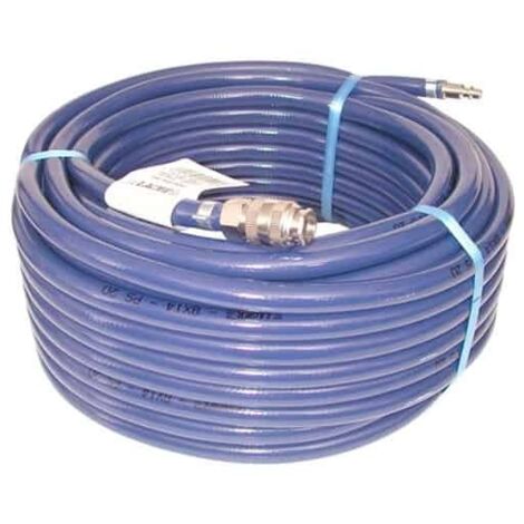 Lacme – Tuyau à air comprimé armé souple – Diamètre intérieur 8 mm – Diamètre extérieur 14 mm – Longueur 25 m – Raccord rapide baïonnette (1/4)