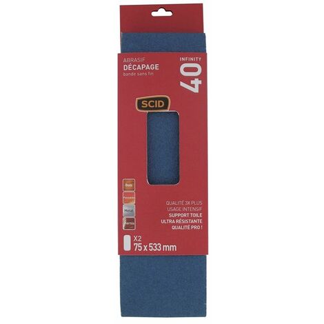 Bande abrasive zirconium - SCID - 75 x 533 mm - Grain 40 - Vendu par 2 (1/4)