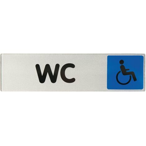 Plaque de porte WC handicapés - couleur 170x45mm - 4033693