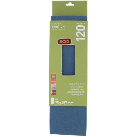 Bande abrasive zirconium - SCID - 75 x 457 mm - Grain 120 - Vendu par 2 (1/3)