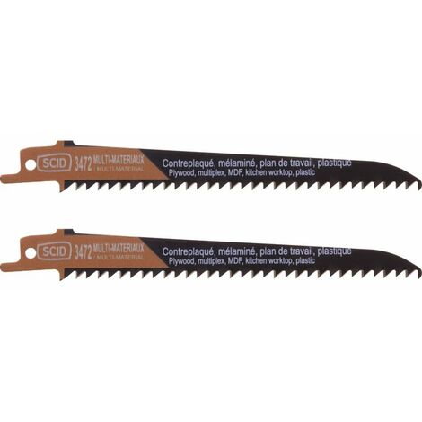 Lame de scie sabre classique bois et plastique SCID - Epaisseur 1,2 mm - Longueur 150 mm - Vendu par 2 (1/2)