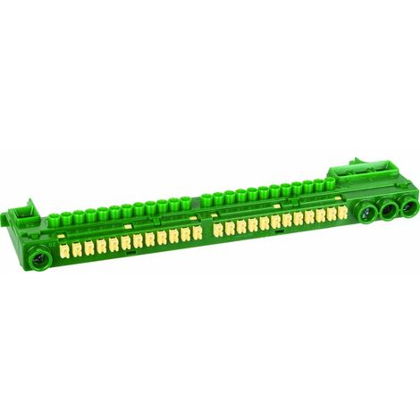 Gewiss – Bornier de terre 24 connexions – Capacité 4x25 + 24x4 – Indice de protection IP20 – Pour installations électriques sécurisées - GW40592 (1/2)