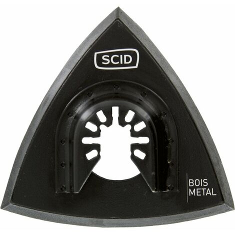 Plateau de ponçage triangulaire 93 x 93 mm – Auto-agrippant pour ponceuses multifonctions – Conçu pour zones difficiles d'accès – Scid