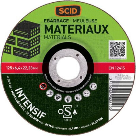 Disque à ébarber - SCID - Diamètre 125 mm - Matériaux - Usage fréquent (1/2)