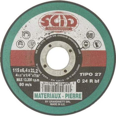 Disque à ébarber - SCID - Diamètre 115 mm - Matériaux - Usage fréquent (1/3)