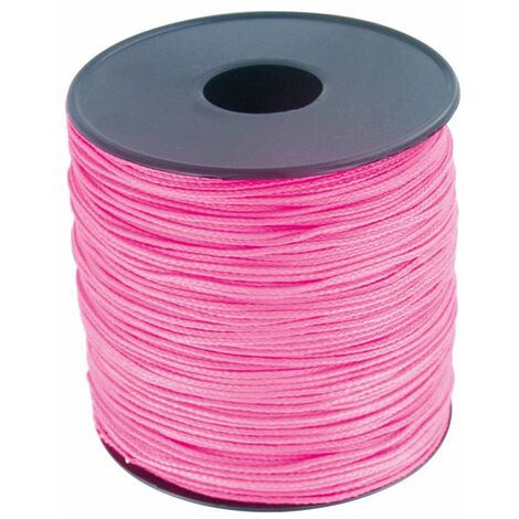 Bobine de tresse polypro 200 m – Flottante et résistante aux U.V. – Couleur rose fluo – Diamètre 1,5 mm – Faible allongement – Outibat