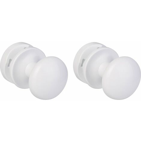 Atlantic – Lot de 2 patères de salle de bain blanches – Fixation sans perçage – Compatibles tubes ronds – Pour serviettes et peignoirs