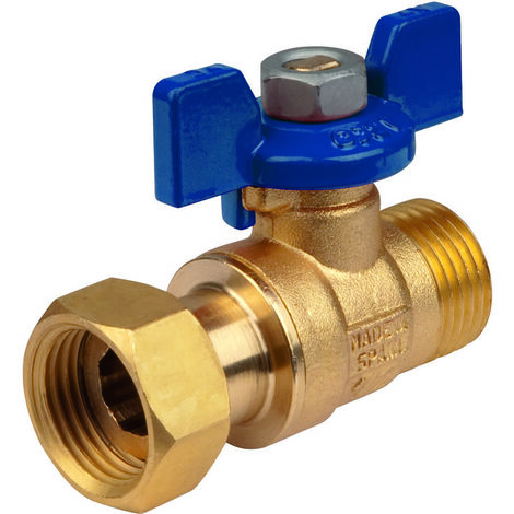 Arco – Vanne à écrou libre pour collecteur mâle/femelle – Manette bleue – Filetage 1/2' (15 x 21) – Longueur 60 mm