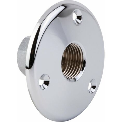 Gripp – Applique traverse cloison chromée – Fixation à vis – Filetage femelle/femelle – Laiton résistant aux U.V. – 1/2' (15x21 mm)