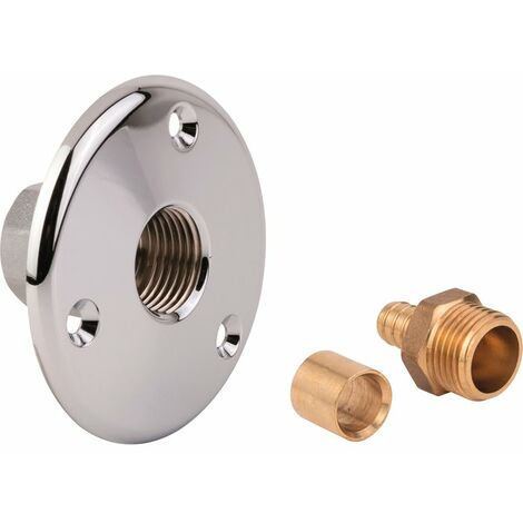 Watts – Applique traversée de cloison laiton chromé – Fixation avec vis – Diamètre 16 mm – Compatible tous raccords PER (1/7)