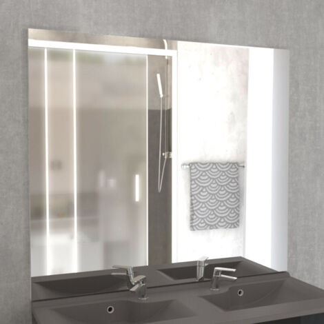 Ecolands – Miroir mural 120x105cm – Panneau 16mm d'épaisseur – Finition moderne pour salle de bain – Élégant et sobre
