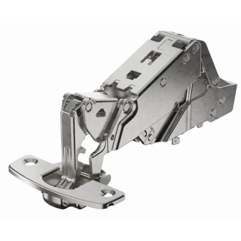 Hettich – Charnière grand angle Sensys 8657i TH 52 – Acier nickelé – Angle d'ouverture 165° – Épaisseur de porte 15-32mm – Montage à visser