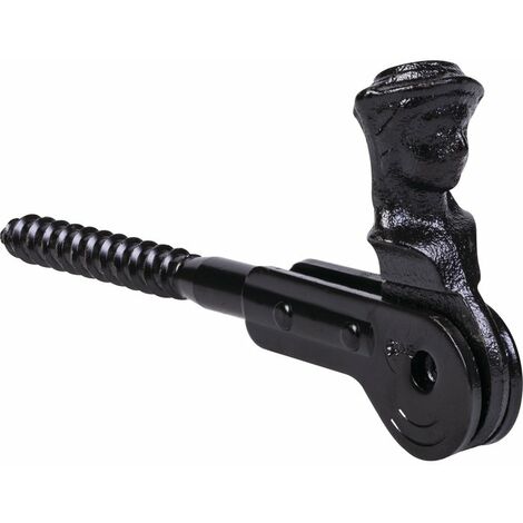 Torbel – Arrêt tête de bergère à vis tirefond noir – Butée pour volet – Longueur 115 mm – Diamètre 10 mm – Maintien efficace et durable