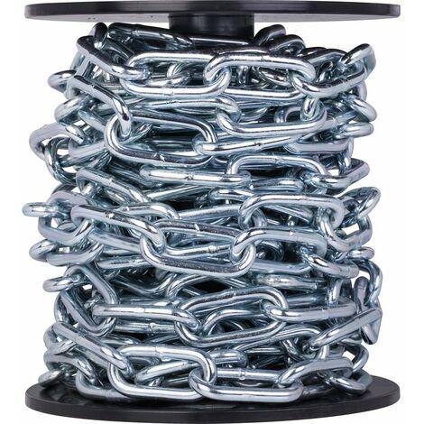 Chaîne soudée droite 12 m en acier zingué – Maille 52x16mm – Capacité de charge 400 kg – Pour applications industrielles – Chapuis