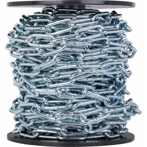 Chaîne soudée droite en bobine 25m – Acier zingué – Charge maximale 225kg – Maille 42 x 11.8mm – Diamètre 6mm – Chapuis