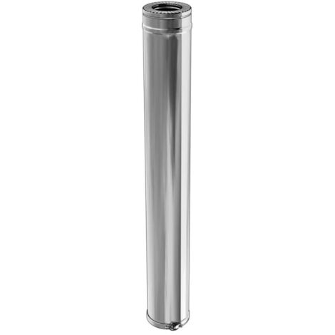 TEN – Conduit de fumée double-paroi 1m – Isolation laine de roche 25mm – Diamètre 80/130mm – Pour poêles à granulés de bois