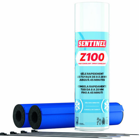 Sentinel – Spray congelant à action rapide – Forme des blocs de glace en 5 minutes – Compatible tuyaux cuivre, plastique, plomb, acier, fer