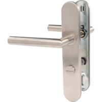 Ensemble de porte sur plaque - A condamnation - Inox brossé - EXEM