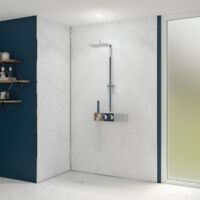 Panneau Mural Salle de Bain KINEDO KINEWALL ép. 3mm L 125 cm H 2,50m couleur Marbre Blanc