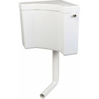 Regiplast – Réservoir de chasse d'eau d'angle 400 – Isolé anti-condensation – Arrivée latérale droite ou gauche – Robinet flotteur silencieux NF