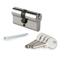 Cylindre 2 entrées nickelé - 30 x 30 mm - Modèle 4221 - DOM