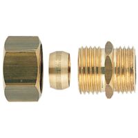 Raccord bicône laiton à visser mâle - Diamètre : 1/4'' - 10