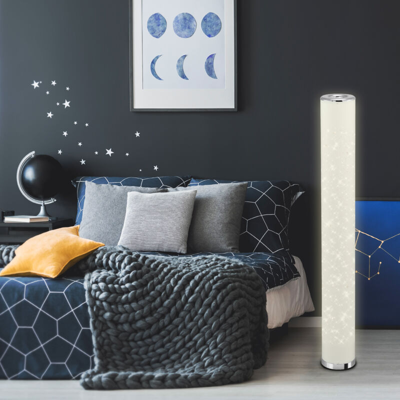 Lampadaire LED BRILONER Avec Bande Lumineuse - Variateur Tactile, Mémoire - Hauteur 170 Cm, USB-C - Noir