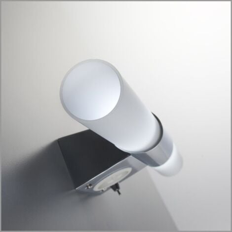 Moderne 1 lampe,/à A+ LED Applique Murale Baska pour Salle de bain en Argent en M/étal e a Luminaire salle de bain de Lindby Lampe WC