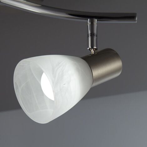 Plafonnier LED spots en verre luminaire salon orientable E14 métal verre  éclairage plafond 2 spots